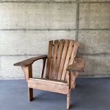 2000s pine Adirondack armchair
