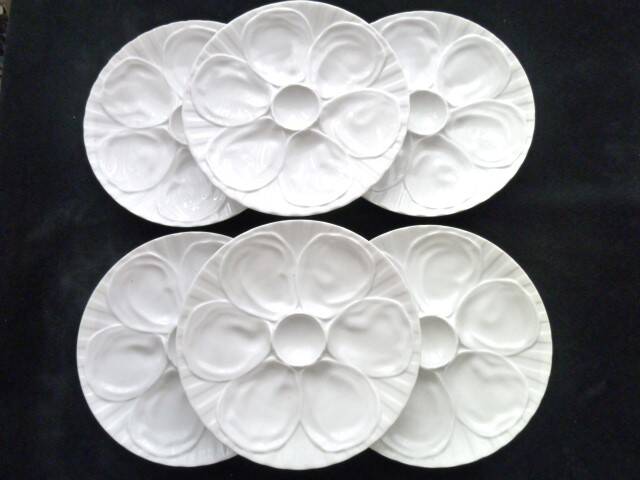 6 Oyster plates Porcelain Pillivuyt