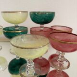 Multi-colored Venetian crystal ice cream cups