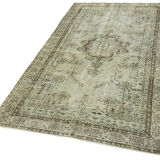 Handwoven Overdyed Turkish 1970s 161 cm x 274 cm Grey Carpet