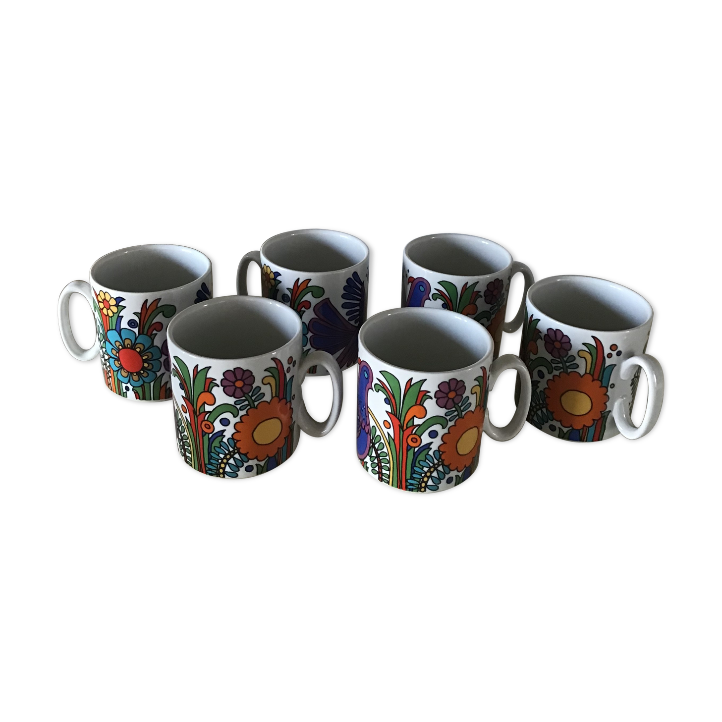 6 mugs in porcelain of Villeroy and Boch model acapulco
