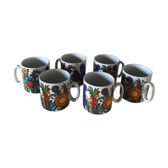 6 mugs in porcelain of Villeroy and Boch model acapulco