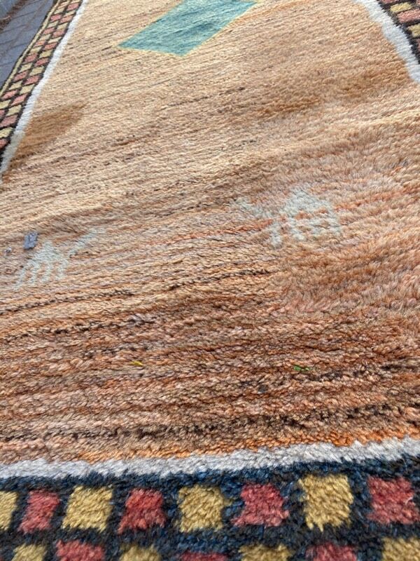 Vintage carpet Persian Gabbeh 84x194 cm
