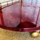 Cherry-red bar cart by Aldo Tura, Italy, 1960s, Hollywood Regency