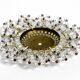 Mid Century Modern ceiling lamp made of glass stones and brass frame