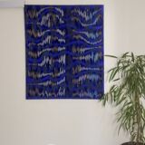 Tableau texturé contemporain Bleu imprimé  Ref cobalt