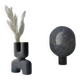Table lamp in aluminum, oxidized, contemporary work.