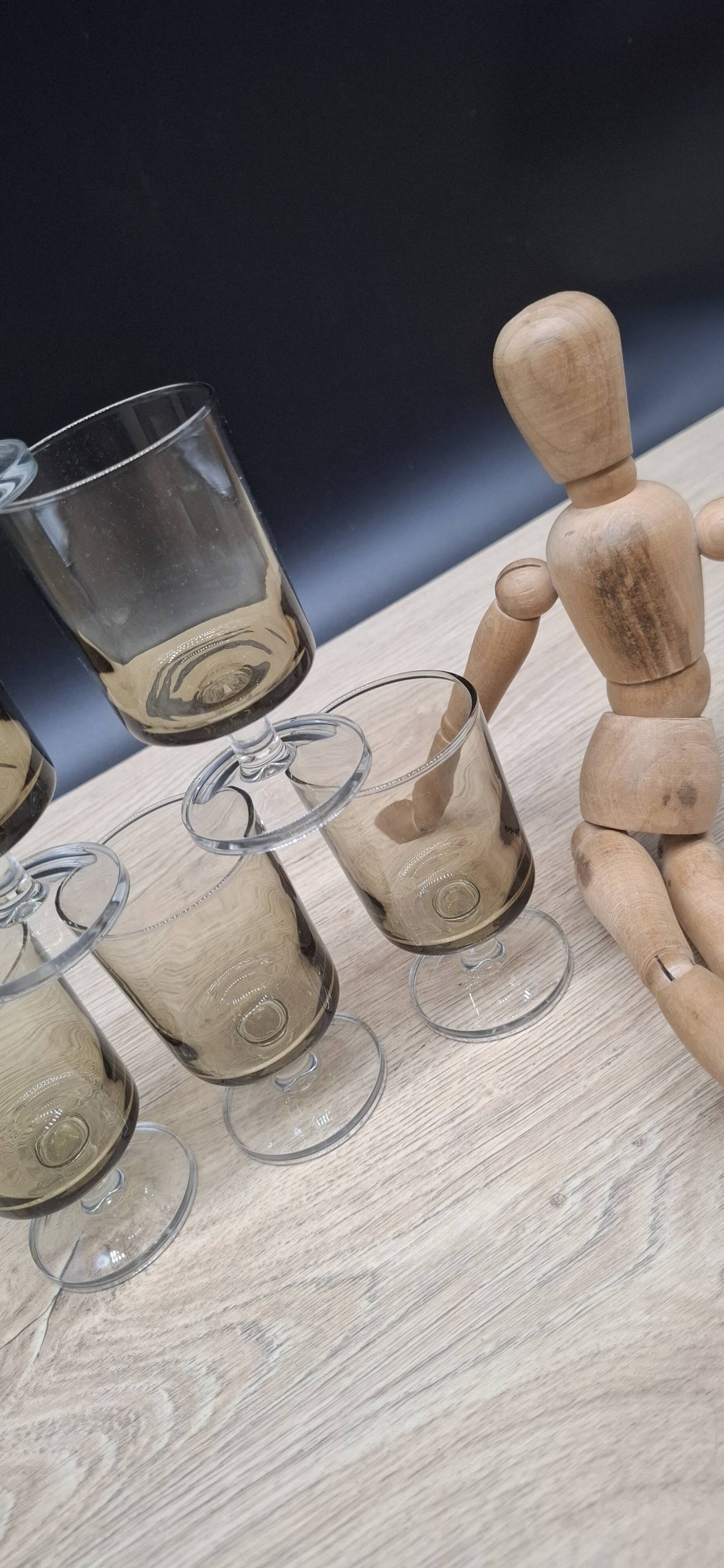 Set of 6 Luminarc smoked Sweden glasses