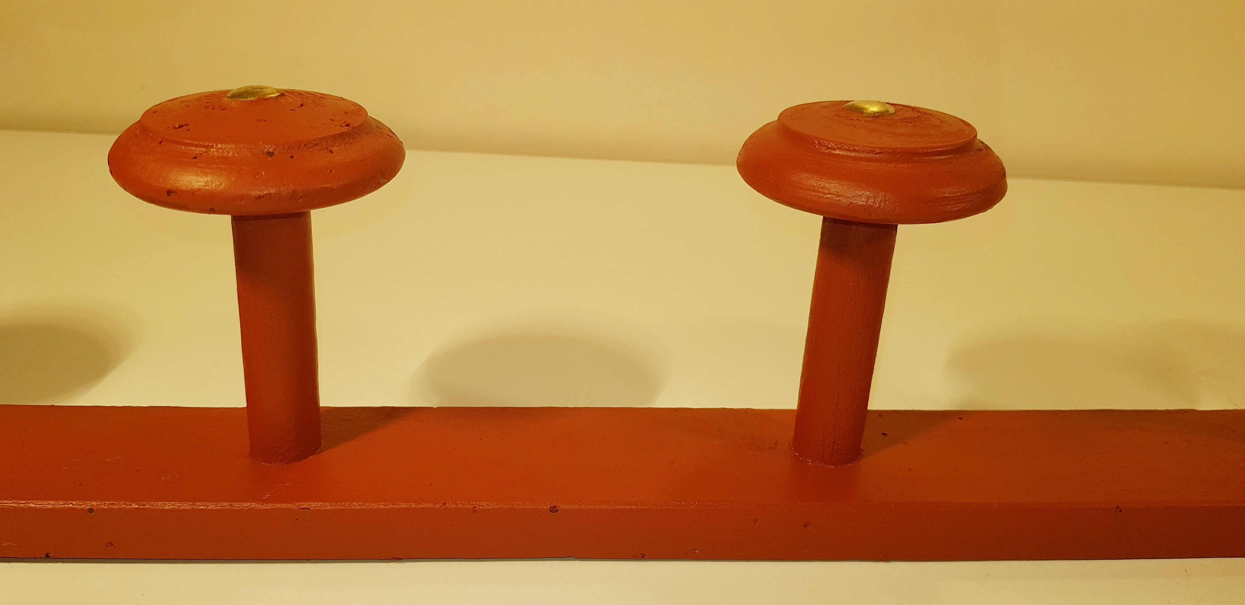 Old wooden wall coat holder