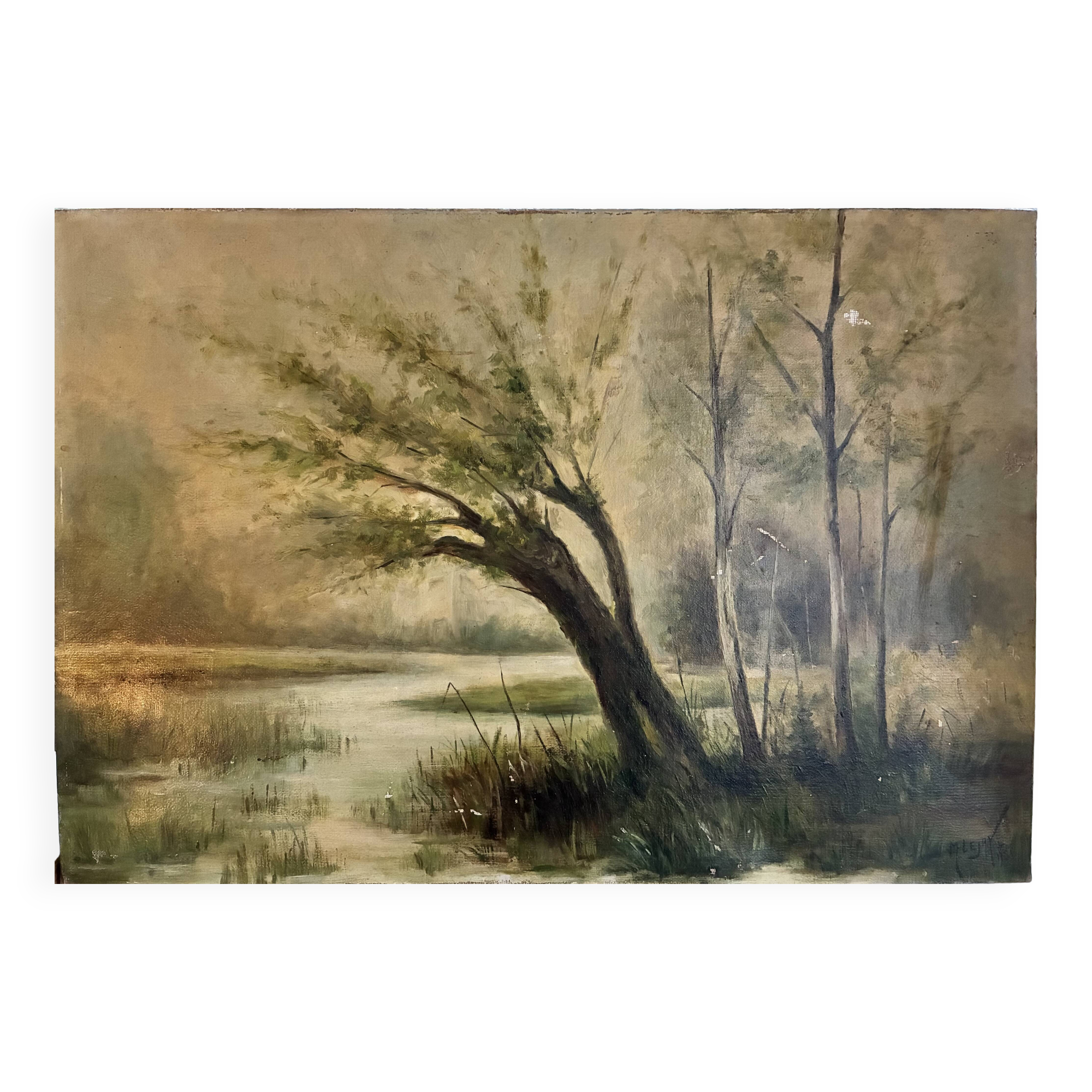 Oil painting on canvas from the early 20th century.