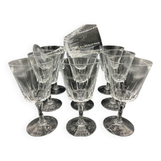 10 vintage crystal glasses