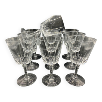 10 verres en cristal vintage