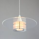 Scandinavian Duett Plexiglas and Metal Pendant Lamp from Landskrona Sweden