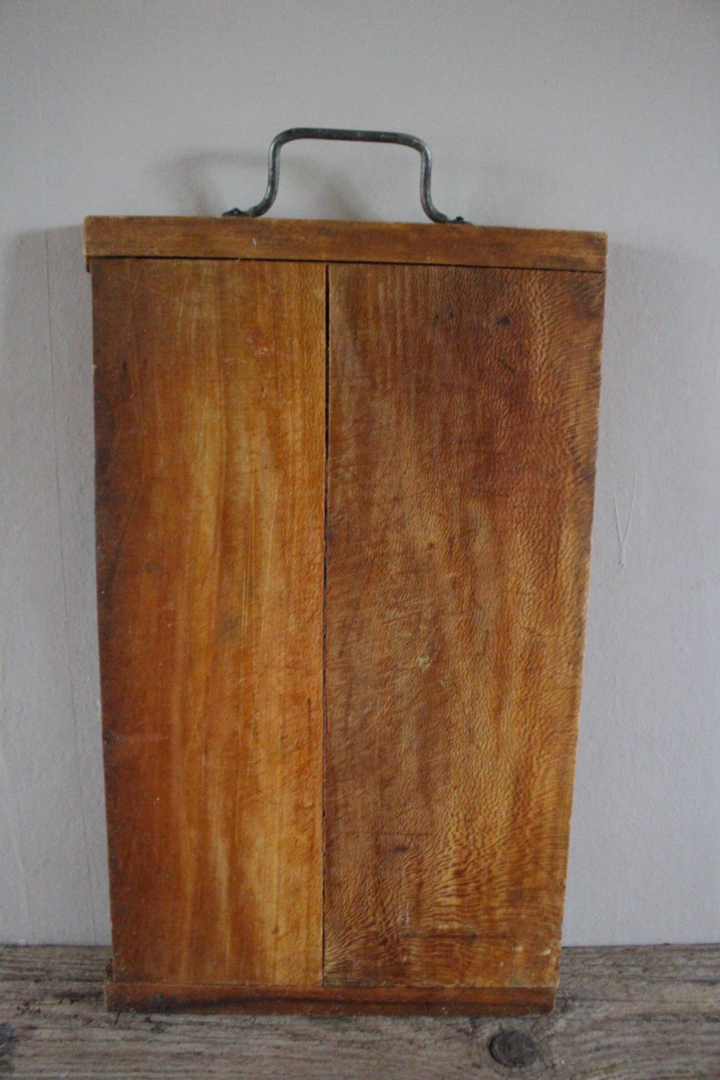 Wooden board metal handles