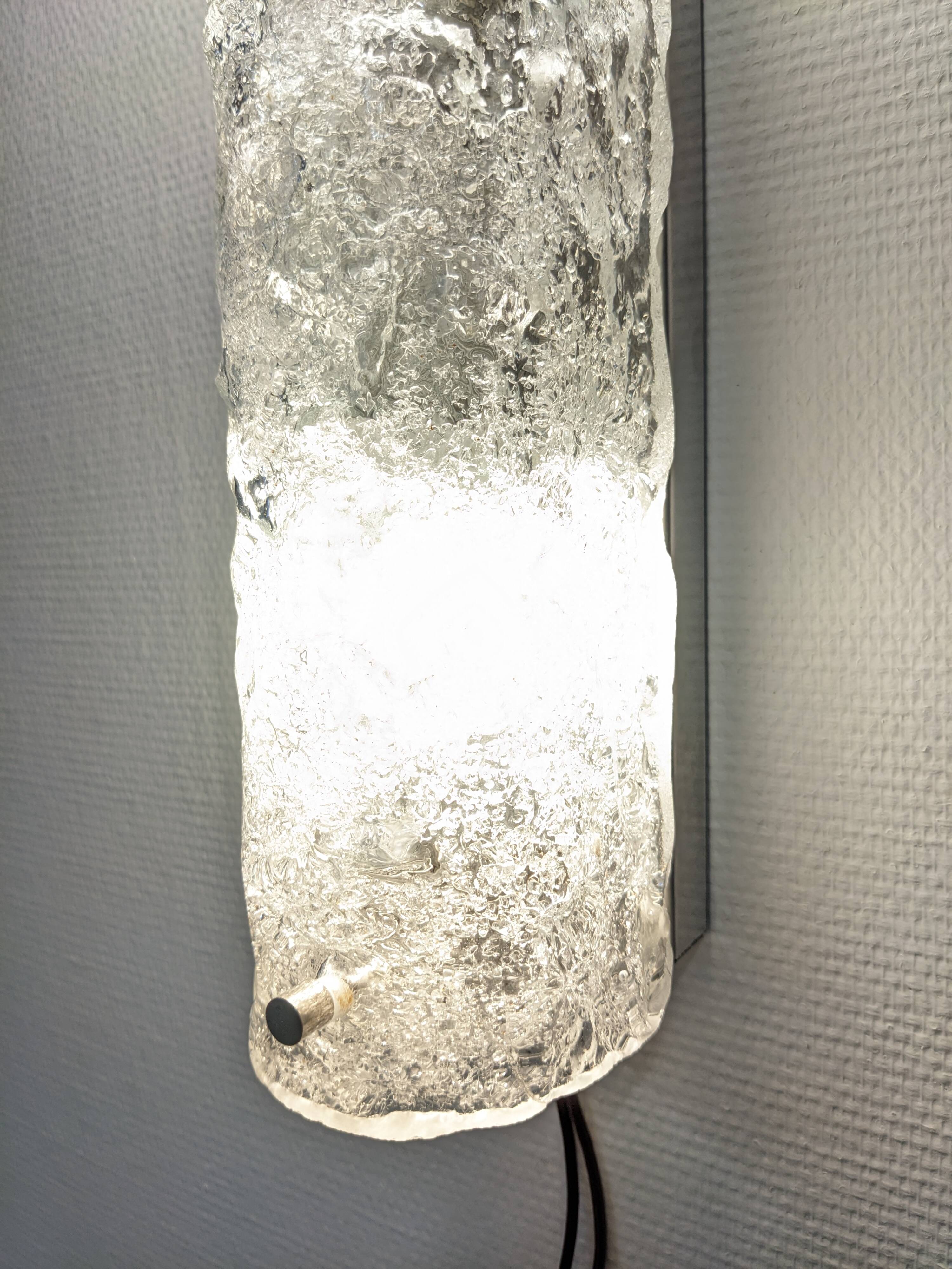XL Murano glass wall sconce by Hillebrand Leuchten, Germany circa 1960.