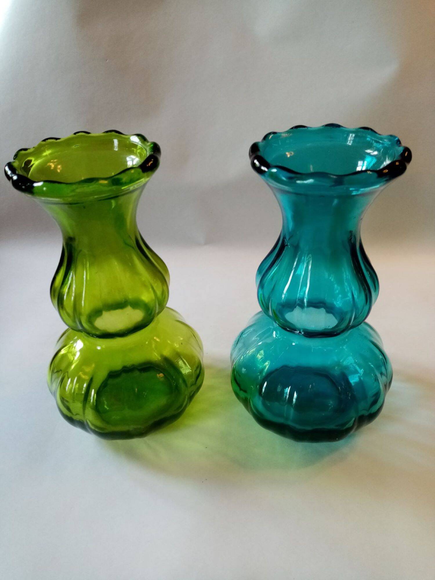 Pair of antique art deco glass vases