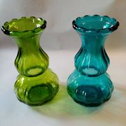 Pair of antique art deco glass vases
