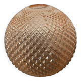 Spherical glass globe with pins. Salmon pink color