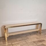 Extra Large Full Brass Travertine Console Table