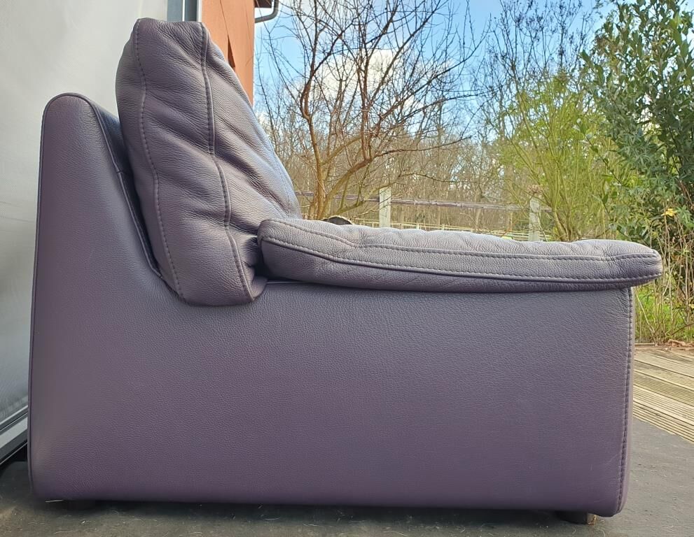 Steiner Ikeda leather purple armchair design Yves Christin 1979