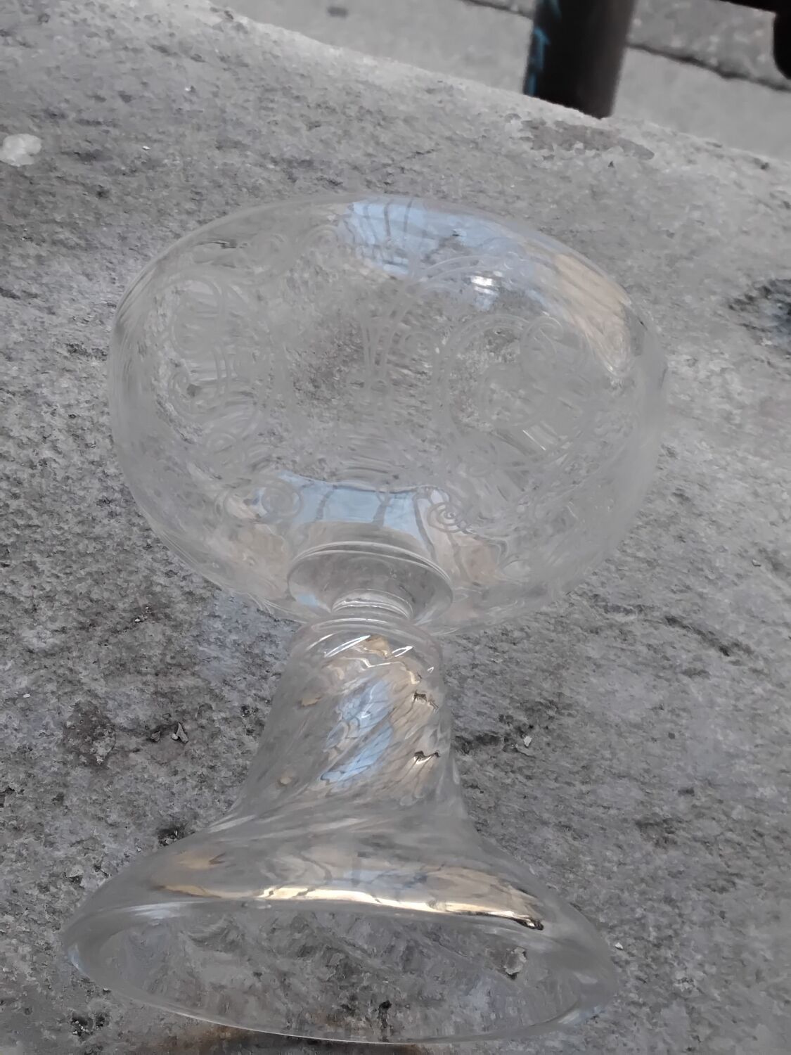 5 crystal champagne glasses, Saint Louis Cluny Graves, 12cl, pre-1936