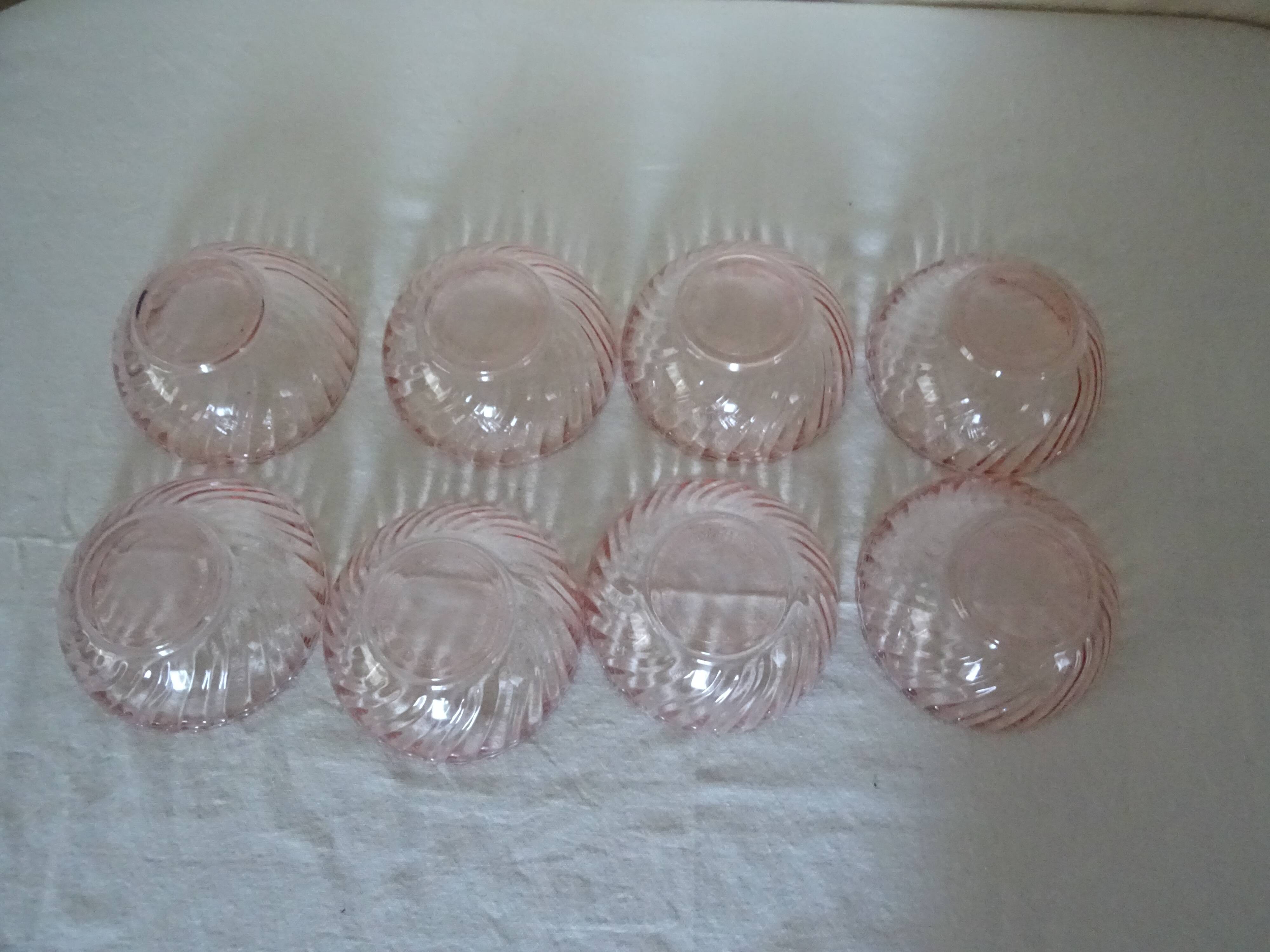 8 cups ARCOROC ROSALINE vintage twisted pink 358112