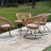 Ensemble de jardin en rotin vintage 1960