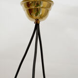 1950s Italian triangle lamp in brass and opalglass