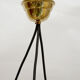 1950s Italian triangle lamp in brass and opalglass