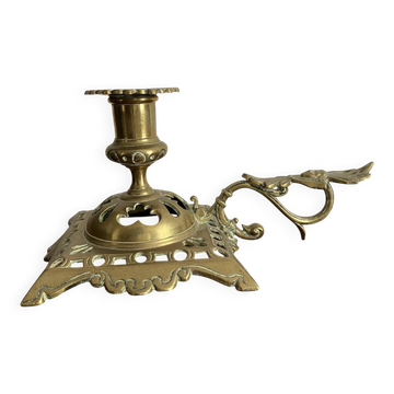 Lattice brass candlestick, hand candlestick