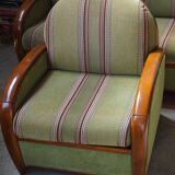Living room with 2 armchairs and 1 sofa in beech wood