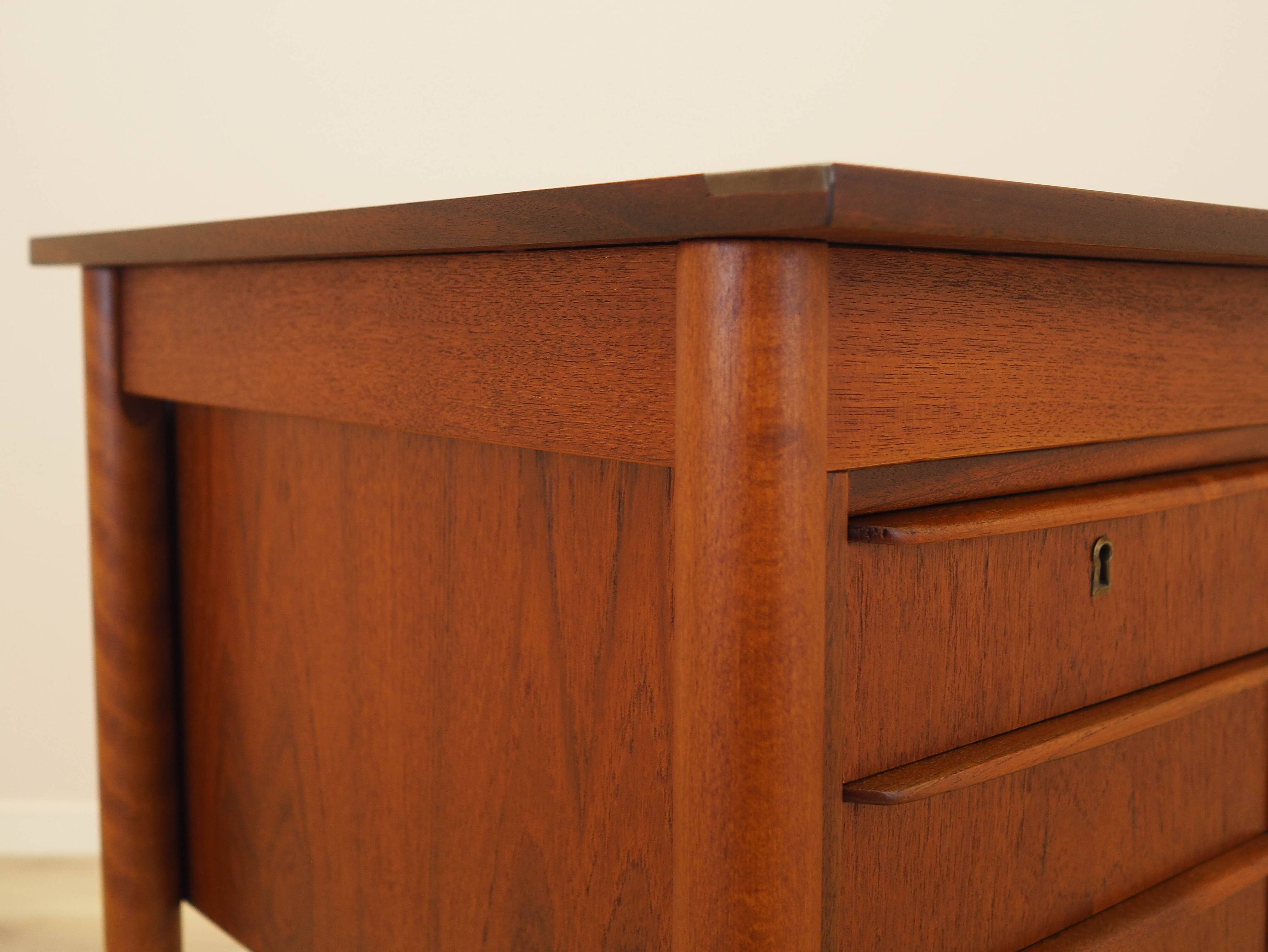 Teak Desk with Drawers, Denmark, 1970s