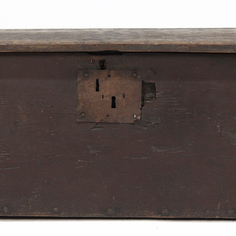 Antique 18th Century Six Plank Spanish Oak Chest