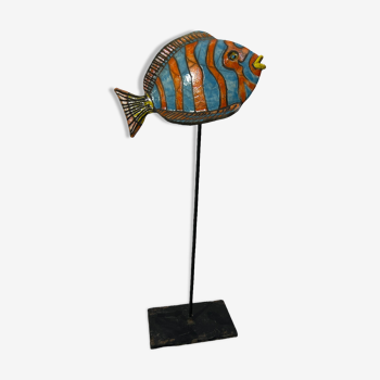 Poisson d'appartement en céramique raku