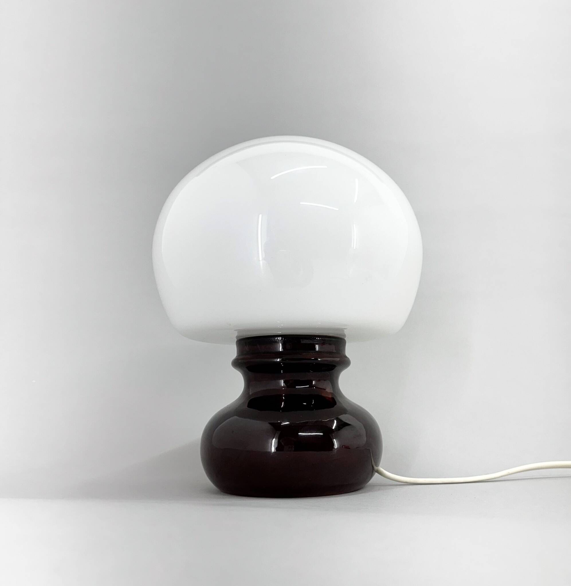 Lampe de table vintage en verre et céramique, 1960