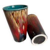 Set of two Vallauris lava vases