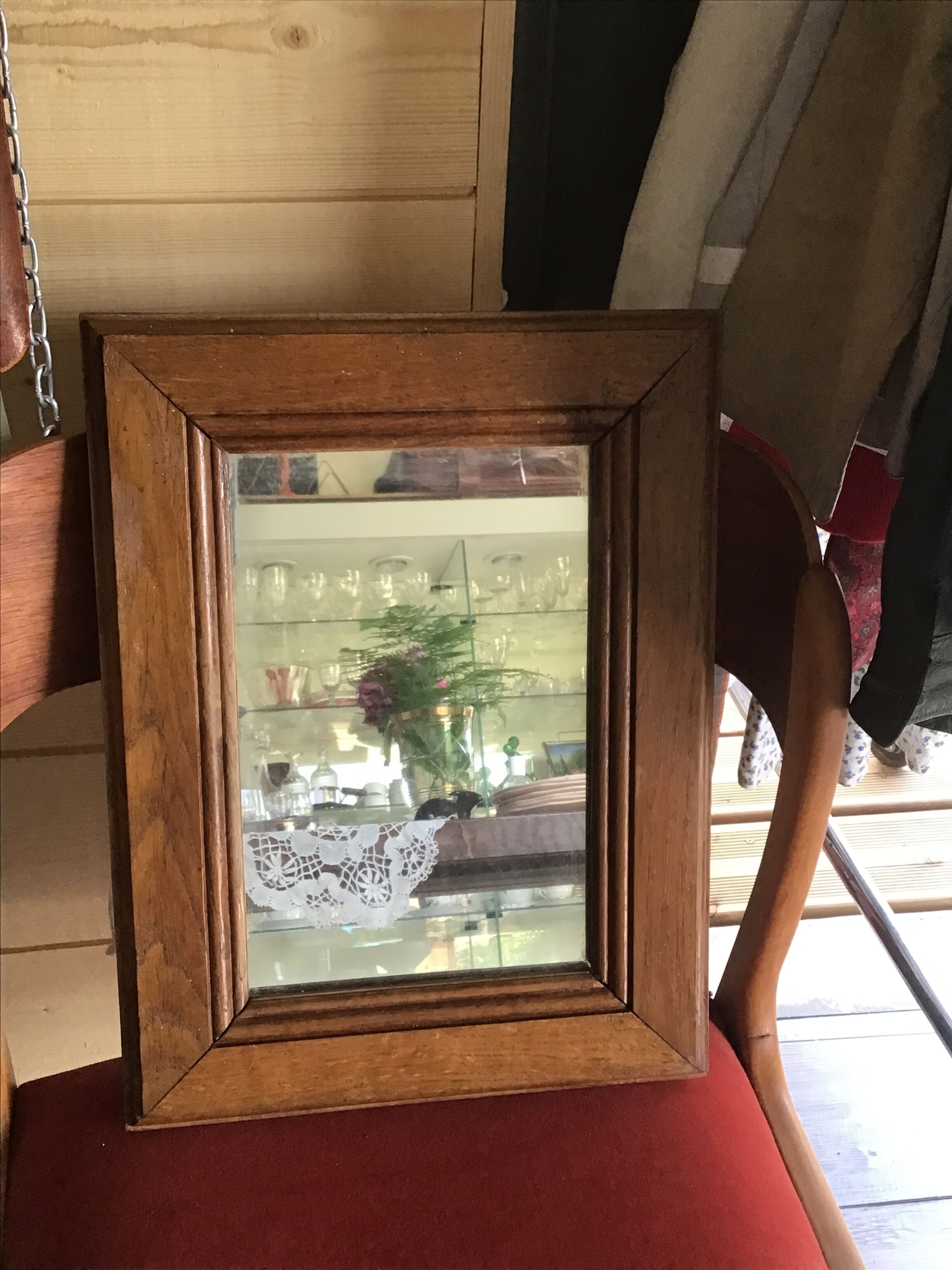 Old mirror wooden frame 33x42cm