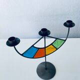 Bougeoir vitraux colorés