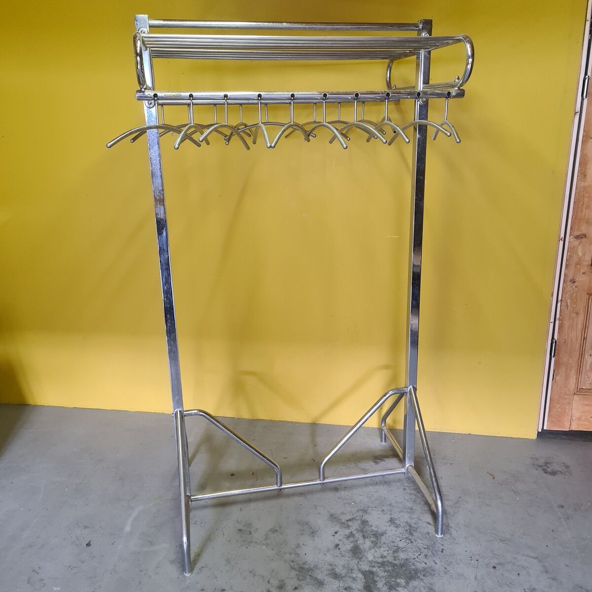 Vintage Dutch Industrial Chrome Coat Rack by Oostwoud