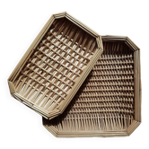 Set of 2 woven wicker baskets