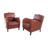 Set of leather armchairs with comfortable seating in sheepskin leather.