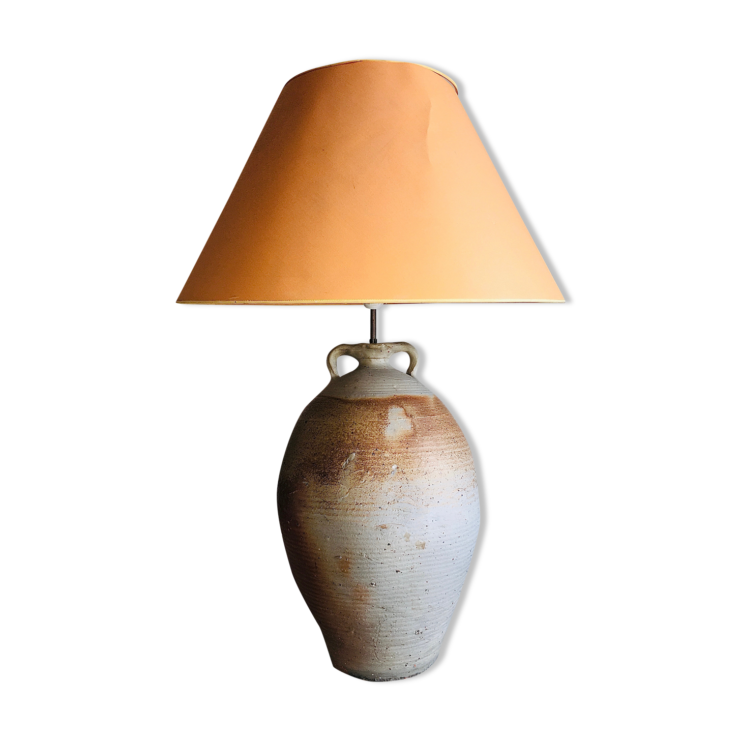 Antique pottery lamp foot