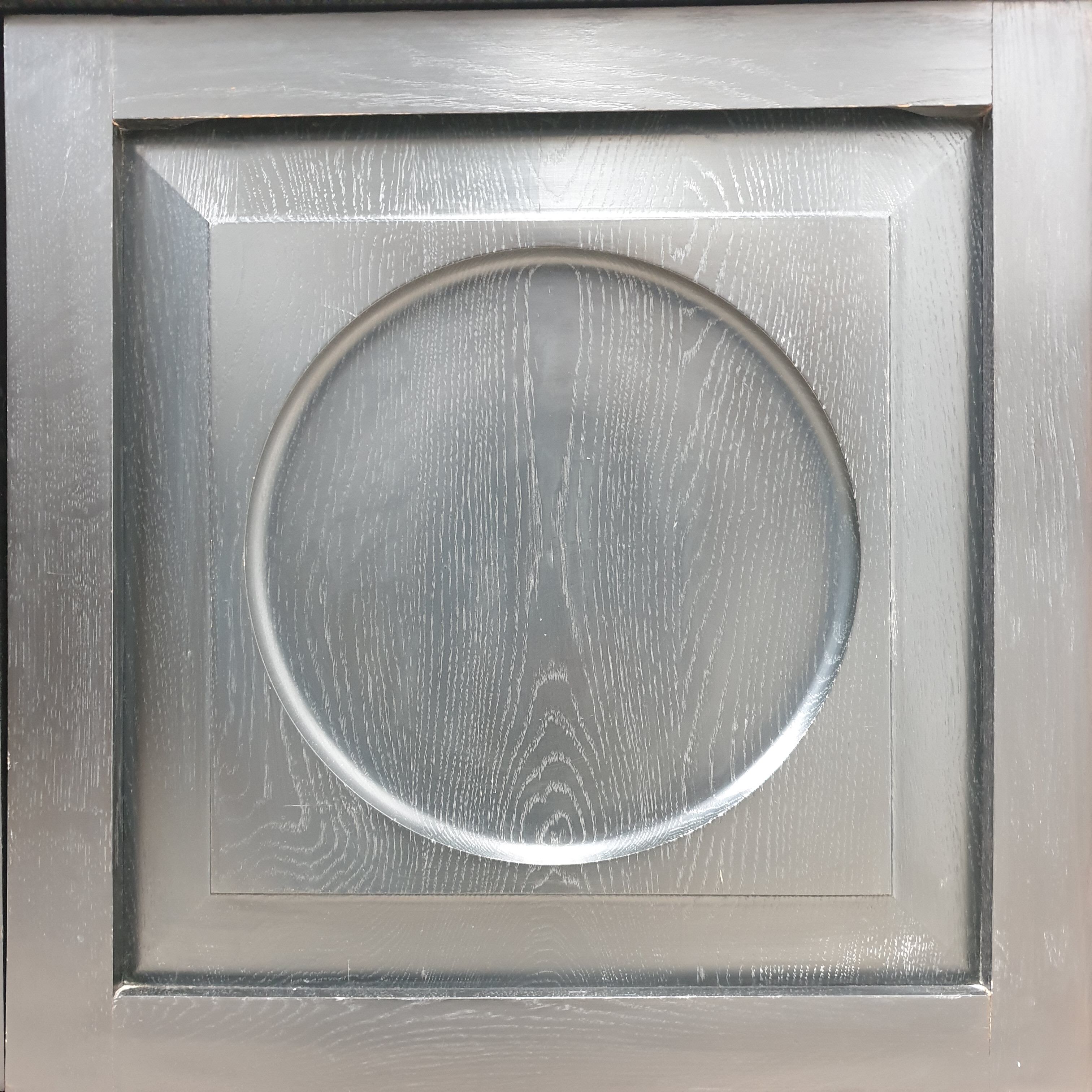 Brutalist buffet in tinned oak.