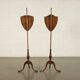 Pair of George IV standing screens in satin wood and fabric, England, 19th century.