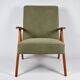 Fauteuil vintage B-310 Var des années 60 en velours vert olive