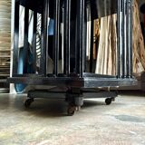 Napoleon III rotating bookcase in black wood