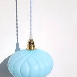 Lampe baladeuse vintage en opaline bleue