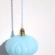 Lampe baladeuse vintage en opaline bleue