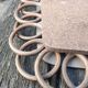 Wooden mirror imitation rattan 60s - 43x31cm