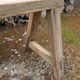 Pair of oak farmhouse benches 228 cm